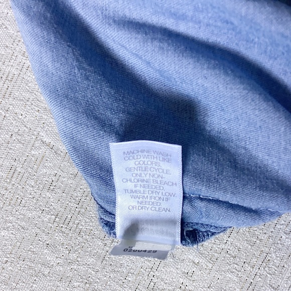 J. Jill Denim Chambray Wide Leg Pull-On Pants Woman’s Medium With Pockets Blue - Picture 6 of 12